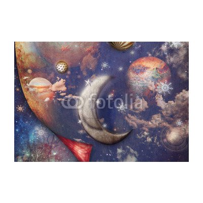 WEBLUX 76288631 Fototapeta plátno Dark galaxy Tmavá galaxie rozměry 174 x 120 cm