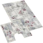 Bellatex 3D tisk sada ornament smetanová černá růžová 60 x 100 +60x50 cm – Sleviste.cz