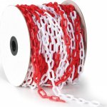 Traiva Plastový řetěz pro ohraničení červeno-bílý Délka 50 m oko ⌀ 6 mm 41 x 21 mm 13565 – Zboží Dáma