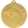 Sportovní medaile Designová kovová medaile Rybaření Zlatá 5 cm