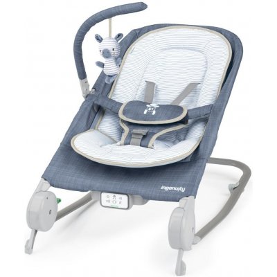 INGENUITY Lehátko masážní vibrující s melodií Happy Belly™ Rock-to-Bounce - Chambray – Zboží Dáma