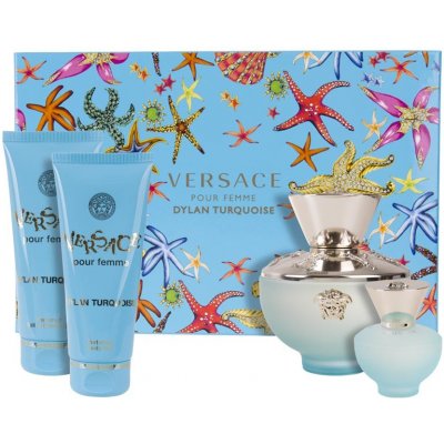 Versace Dylan Turquoise Woman EDT 100 ml + tělový gel 100 ml + sprchový gel 100 ml + EDT 5 ml dárková sada