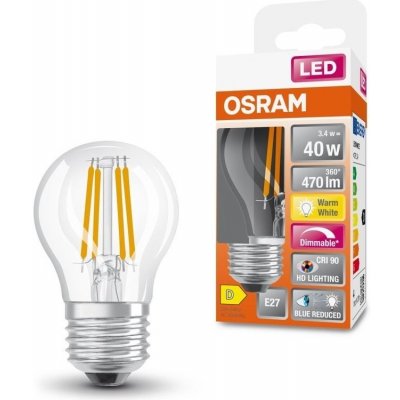 Osram 4058075603073 LED žárovka s redukcí modrého světla E27 3,4 W CLASSIC P, teplá bílá – Hledejceny.cz