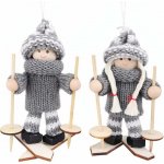 Závěsná dekorace lyžař a lyžařka 13,5x7,5 cm – Hledejceny.cz