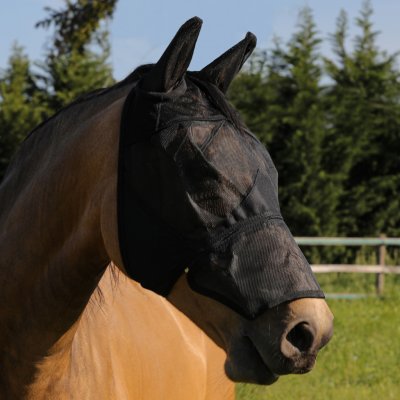 Umbria Equitazione Maska proti hmyzu s ochranou uší a nozder černá