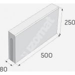 Presbeton obrubník ABO 8-10 50 x 8 x 25 cm přírodní beton 1 ks – HobbyKompas.cz