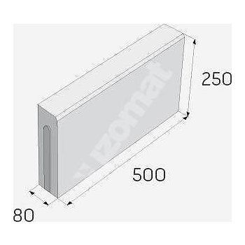 Presbeton obrubník ABO 8-10 50 x 8 x 25 cm přírodní beton 1 ks