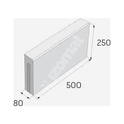 Presbeton obrubník ABO 8-10 50 x 8 x 25 cm přírodní beton 1 ks