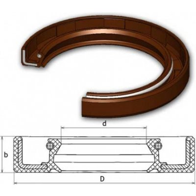 Gufero 25x52x7 VIAS FPM DIN 3760 Rubena | Zboží Auto