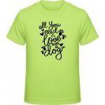 Premium Tričko pro Děti Nápis All you need is love and a Dog Limetková Dětské – Sleviste.cz