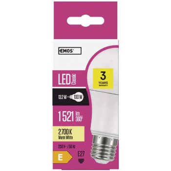 Emos LED žárovka Classic A60 E27 14W Teplá bílá od 62 Kč - Heureka.cz