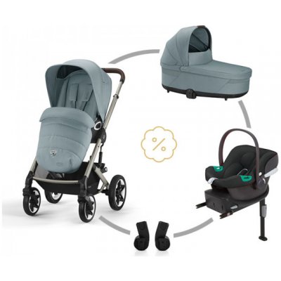 Cybex SET TALOS S LUX + korba + adaptéry + autosedačka + základna SKY BLUE 2024