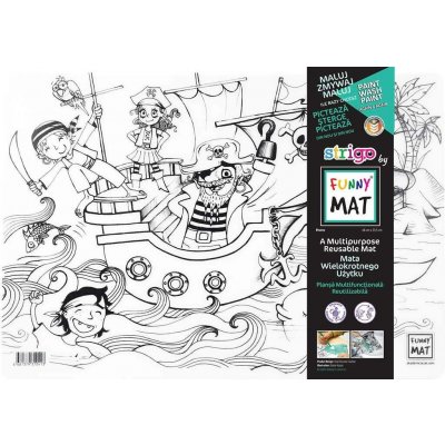 FUNNY MAT Funny Mat Podložka na kreslení Piráti + pastelky zdarma 489783 – Hledejceny.cz