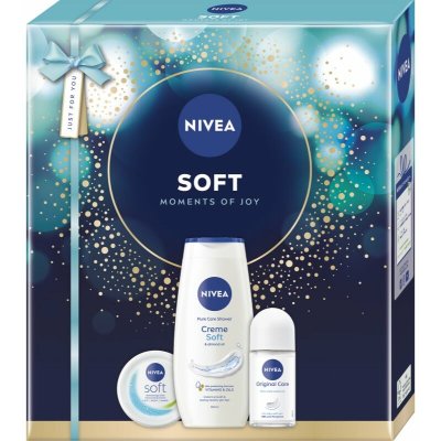Nivea Soft Moments of Joy Nivea Creme Soft sprchový gel 250 ml + Nivea Soft hydratační krém 100 ml + Nivea Original Care kuličkový antiperspirant 50 ml – Zbozi.Blesk.cz