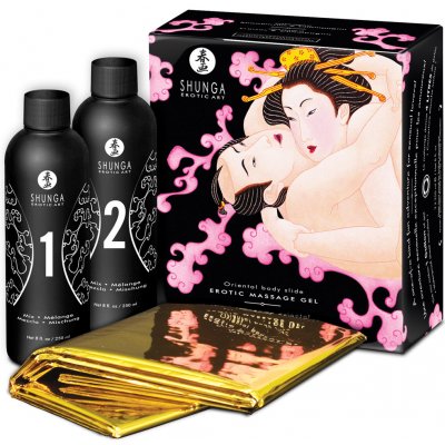 Shunga Massage Gel Strawberry & Champagne 2 x 250ml