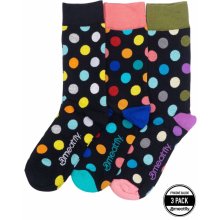 Meatfly ponožky Lexy Triple Pack Black Dots Mnohobarevná