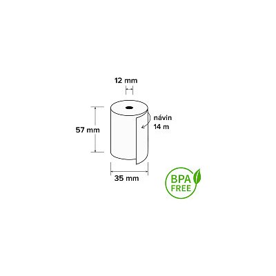 Termo kotouček 57/35/12 mm, 14m, BPA free, 10 ks – Zboží Živě