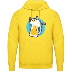 AWDis Hoodie Mikina Motiv Pivo se smrtkou Sluneční žlutá