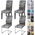 Potahy na židle Alishomtll Stretch, sada 4/6 kusů, potahy na konzolové židle, elastické potahy na – Zboží Dáma