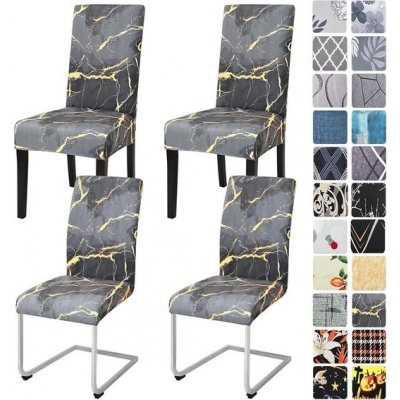 Potahy na židle Alishomtll Stretch, sada 4/6 kusů, potahy na konzolové židle, elastické potahy na – Zboží Dáma