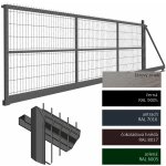 Samonosná posuvná brána pro výplň s panelem 3D Povrchová úprava: Žárové pozinkování, Rozměry průjezdu (š. x v.): 400cm x 130cm – Zboží Mobilmania