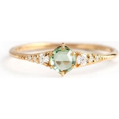 Éternelle prsten se zeleným zirkonem stříbro P1021 Zlatá