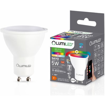 Lumiled LED žárovka LED GU10 5W 450lm RGB CCT Stmívatelná inteligentní TUYA WiFi SMART SAYO – Zbozi.Blesk.cz