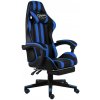 Herní křeslo VidaXL Herní židle s podnožkou černo-modrá umělá kůže