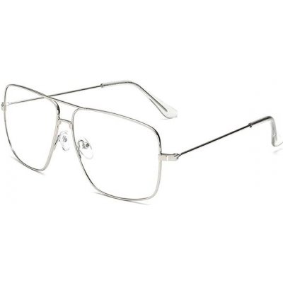 VeyRey Brýle s čirými skly hranaté Eileen stříbrné