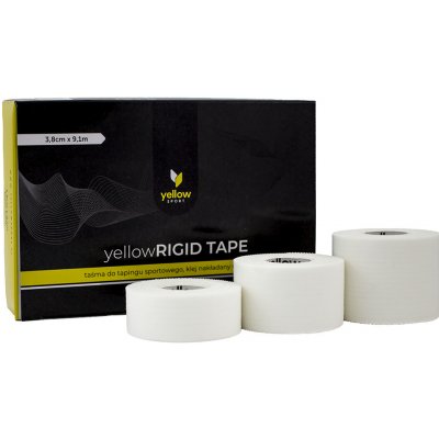 Zarys lnternational Group yellowRIGID TAPE páska pro sportovní taping podélně nanesené lepidlo bílá 2,5cm x 9,1m 12 ks – Zboží Mobilmania
