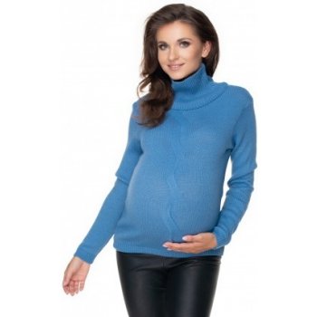 Be MaaMaa těhotenský svetr s rolákem modrý