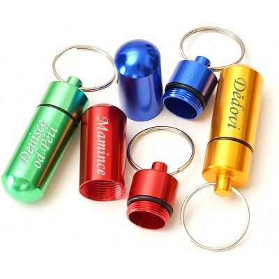 Přívěsek na klíče vodotěsné kovové pouzdro na léky AE 726541 – Hledejceny.cz