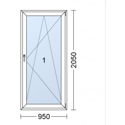 Erkado Balkonové dveře jednokřídlé otevíravé i sklopné bílé pravé95 x 205 cm – Hledejceny.cz