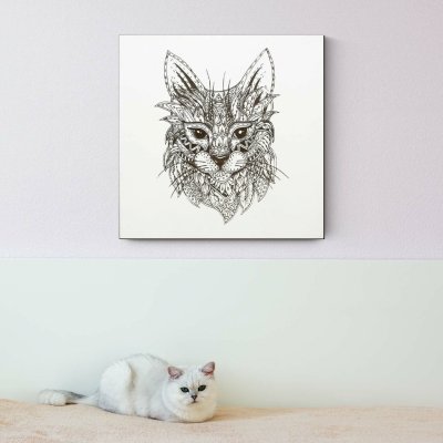 Obraz ze dřeva na stěnu - Kočka – Zboží Mobilmania