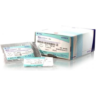 Silon monofil modrý 5/0 (EP1) 1 x 45cm, HS12, 24 ks – Zboží Dáma