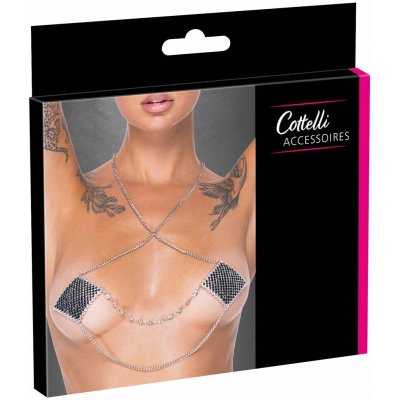 Cotelli Nipple square - Nasutniki z łańcuszkiem, czarne – Zboží Dáma
