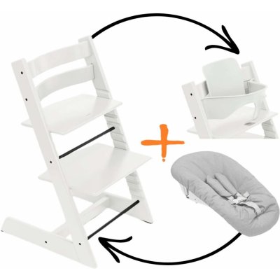 Stokke Tripp Trapp Bundle White + Newborn set Grey – Zbozi.Blesk.cz