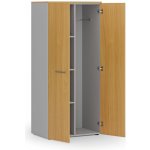 Primo Gray, Kancelářská šatní skříň 3 police, šatní tyč, 1781 x 800 x 500 mm, šedá/buk – Zboží Dáma