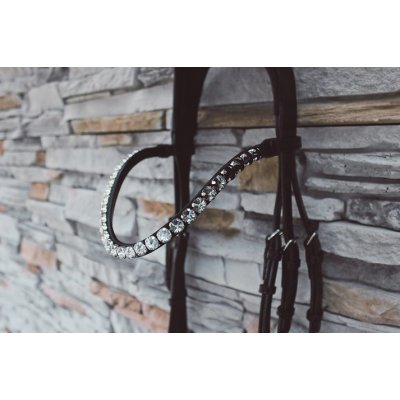 Moonrian Třpytivá čelenka na uzdečku Thin Line černá Shadow černá – Zboží Mobilmania