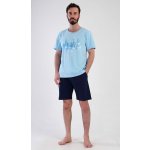 Vienetta MAN pánské pyžamo šortky Bruno světle modrá – Zboží Dáma