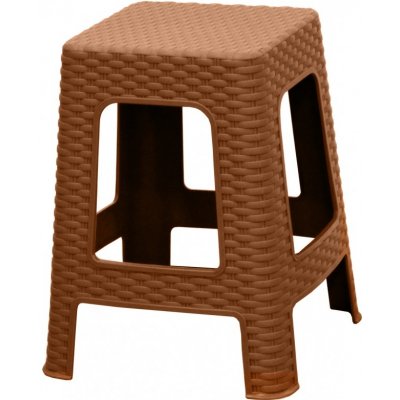 Mega Plast, Taburet polyratan, 45 x 35,5 x 35,5 cm, okrový – Zboží Dáma