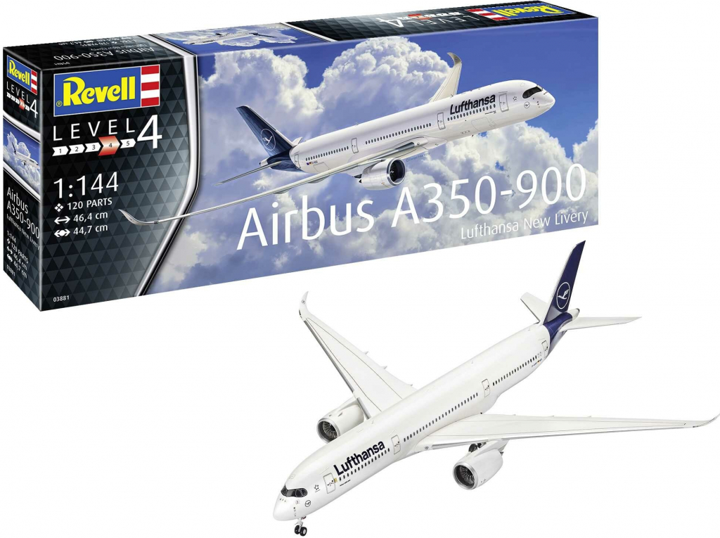 Revell Plastic ModelKit letadlo 03881 Airbus A350-900 Lufthansa New Livery 1:144