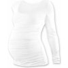 Těhotenské a kojící tričko Jožánek Johanka těhotenské tričko dlouhý rukáv bílá