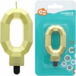 GoDan Dortová svíčka číslice Zlatý diamant číslo: 0 – Zboží Dáma