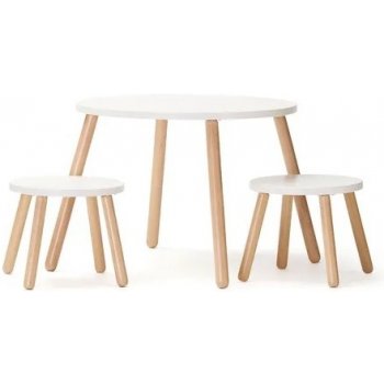 Kid's Concept Dětský stůl a židle stoličky bílý set