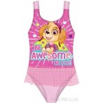 Setino Dětské dívčí jednodílné plavky Tlapková Patrola Paw Patrol motiv Skye světle růžové s volánkem – Zboží Dáma