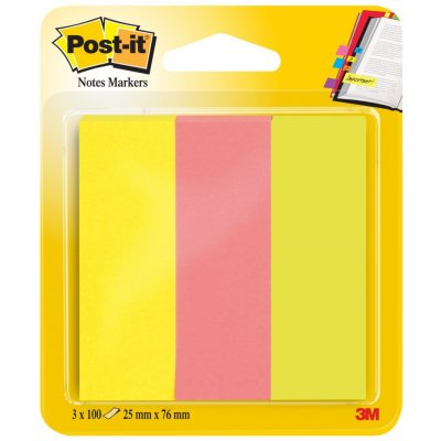 Záložky Post-it 671/3 neon, 25x76 mm, 3x100 lístků – Hledejceny.cz