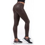Nebbia Leather Look Bubble Butt kalhoty 538 hnědé – Zboží Dáma