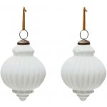 Set dvou bílých skleněných vánočních ozdob Kave Home Irlo 13 cm – Hledejceny.cz