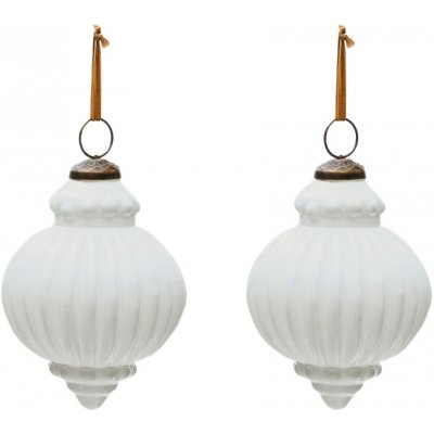 Set dvou bílých skleněných vánočních ozdob Kave Home Irlo 13 cm – Hledejceny.cz